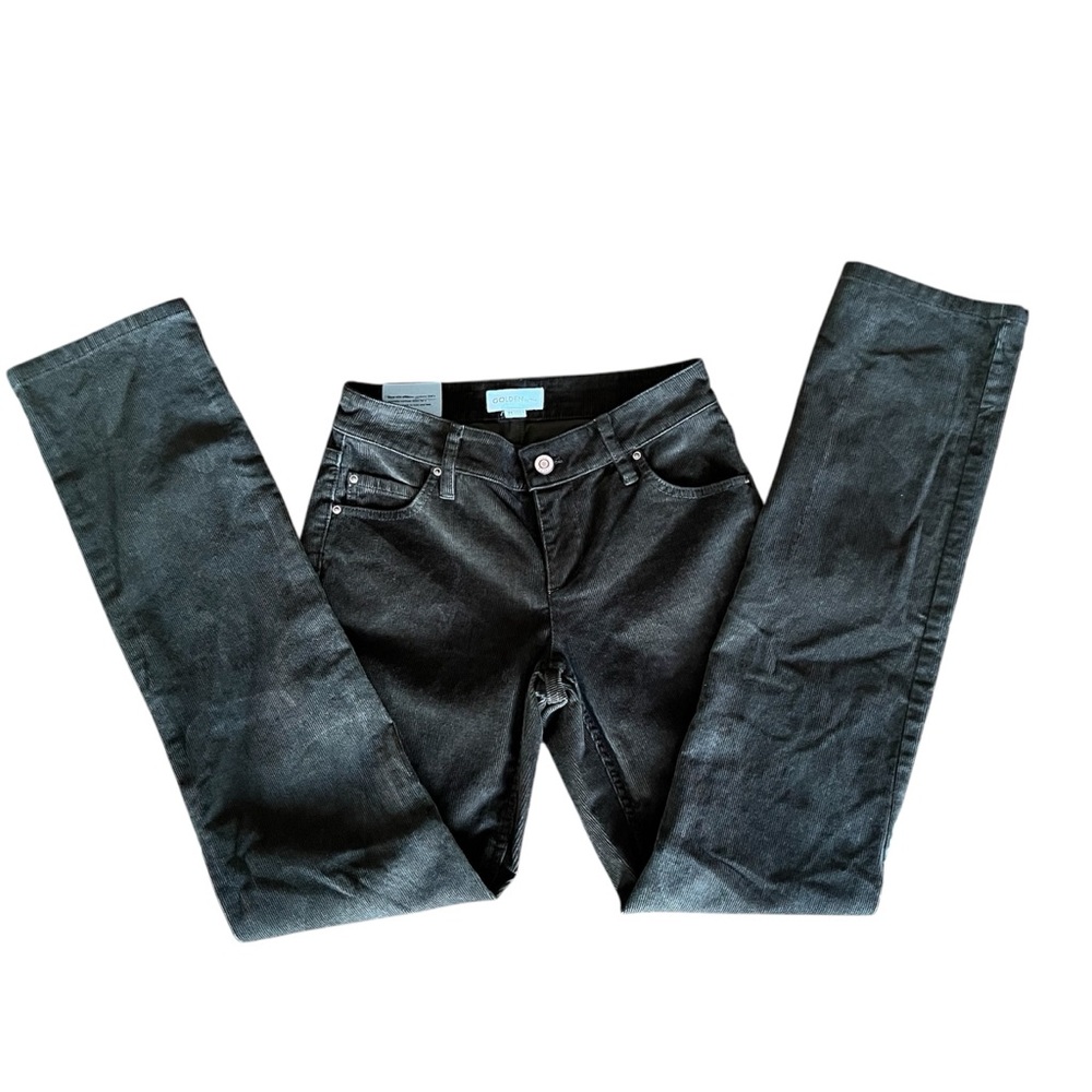 Aritzia Golden by TNA Low Rise Straight Dark Olive Corduroy Pants Size 24 NWT - Picture 4 of 17